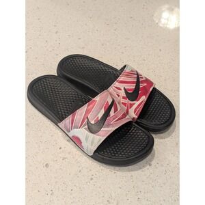 Nike Hydro Slides Sandals Women's Size 9 US 40.5 EU Pink Black Slip On